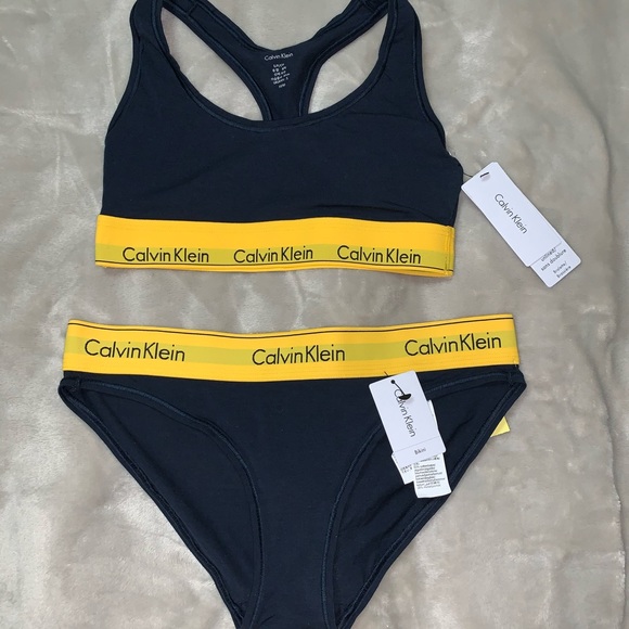 yellow calvin klein set